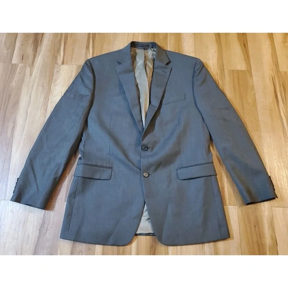 Lauren Ralph‎ Lauren 42L Gray Mens Blazer Sport Coat Jacket Wool